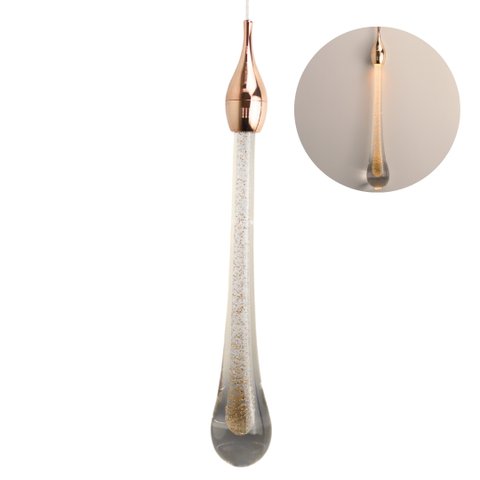 Pendente Led Gota Shine 3cores 3k 4k 6k Metal Dourado Bivolt