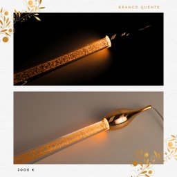Pendente Led Gota Shine 3cores 3k 4k 6k Metal Dourado Bivolt - 4