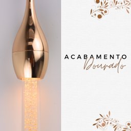 Pendente Led Gota Shine 3cores 3k 4k 6k Metal Dourado Bivolt - 5