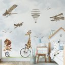 Ver imagem 4 de Papel de Parede Balãozinho e Aviãozinho Menino para Quarto de Bebê Pp53