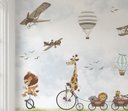Ver imagem 2 de Papel de Parede Balãozinho e Aviãozinho Menino para Quarto de Bebê Pp53