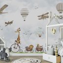 Ver imagem 3 de Papel de Parede Balãozinho e Aviãozinho Menino para Quarto de Bebê Pp53