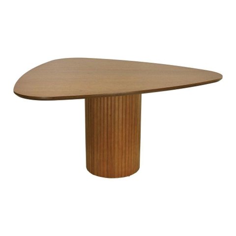 Mesa de Jantar Capri 6 Lugares Triangular MDF Amêndoa 156x153cm