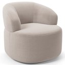 Ver imagem 2 de Poltrona Giratória Orgânica para Sala de Estar Living Helena L02 Bouclê Creme - Lyam Decor