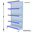 Ver imagem 3 de Gondola Parede 1,96m Amapá Flex Kit 2 Metros Branco Porta etiqueta Azul - 2237