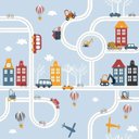 Ver imagem 1 de Papel de Parede Infantil Petit Ruas Azul M81501