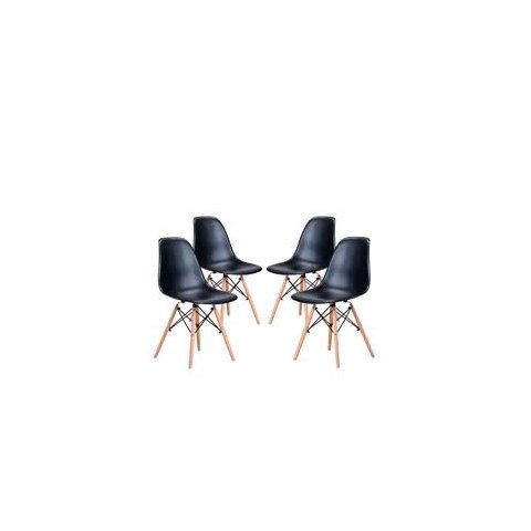 Conjunto 4 Cadeiras Charles Eames Eiffel Preta