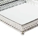 Ver imagem 4 de Bandeja Quadrada Espelhada Decorativa Luxo Metal Cor Ferro 17x17cm Kv0078
