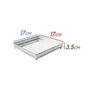 Ver imagem 2 de Bandeja Quadrada Espelhada Decorativa Luxo Metal Cor Ferro 17x17cm Kv0078