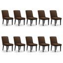 Ver imagem 7 de Cadeira Sala de Jantar Base Madeira Preto Kit 10 Sofia Suede D03 - D'Rossi Cor Marrom