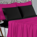 Ver imagem 3 de Jogo de Cama King Nobre 4 Peças Lençol com Elástico de 30cm de Altura Malha 100% Algodão - Pink