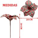 Ver imagem 6 de Kit 10 Flores Artificiais Xadrez Gliter Artesanal Natal 30cm