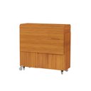 Ver imagem 2 de Mesa Dobrável Jade com 4 Bancos Rodízios Nichos Multiuso para Cozinha Compacta Gourmet - Nature