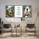 Ver imagem 1 de Kit 3 Quadros Yoga - Super Poderes 24x18cm:moldura Preta