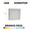 Painel Plafon LED 18W 22cm Sobrepor Quadrado 6000K - 1