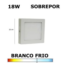 Painel Plafon LED 18W 22cm Sobrepor Quadrado 6000K - 1 Painel Plafon LED 18W 22cm Sobrepor Quadrado 6000K - 1