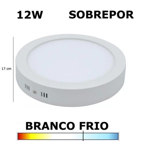 Painel Plafon Led 12w 17cm Sobrepor Redondo 6000k Evoled