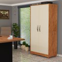 Ver imagem 2 de Armário Organizador Multiuso com Prateleiras para Escritório:nature com Off White