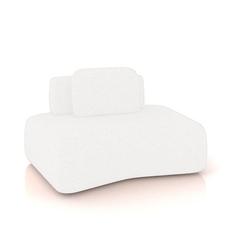 Sofá Módulo Canto 175cm Orgânico Sala Berlim Bouclê Off White K01 - D’Rossi