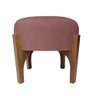 Puff Banqueta Baixa SARA em Suede Pés em Madeira HOUSE MÓVEIS:rose - 1