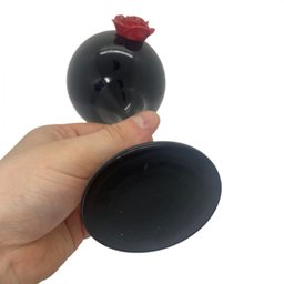 Taça Pomba Gira Negra Rosa Vermelha 20 cm Vidro 400 ml - 4
