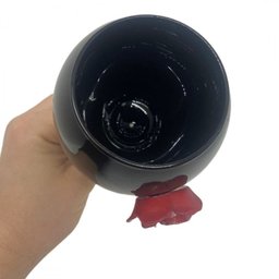 Taça Pomba Gira Negra Rosa Vermelha 20 cm Vidro 400 ml - 5