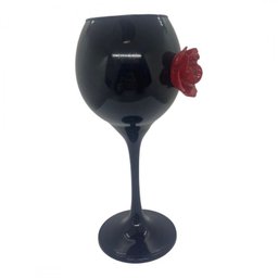 Taça Pomba Gira Negra Rosa Vermelha 20 cm Vidro 400 ml - 2