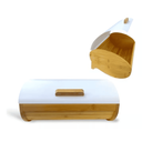 Ver imagem 1 de Porta Pão em Bambu e Metal Branco 35x25x15cm - Isanog