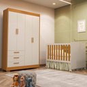 Ver imagem 2 de Jogo de Quarto Infantil Zaki Guarda Roupa e Berço Katatau Areia Fosco/savana - Reller Móveis