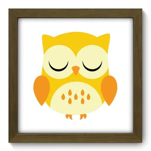Quadro Decorativo - Coruja Amarela - 008qdbm - 1