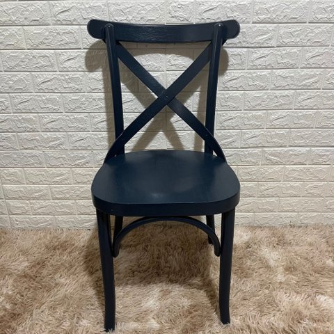 Cadeira X Madeira Maciça:azul Petróleo