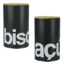 Ver imagem 1 de Kit 2 Latas Metal Porta Mantimentos Biscoito e Açúcar