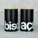 Ver imagem 2 de Kit 2 Latas Metal Porta Mantimentos Biscoito e Açúcar