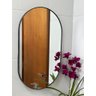Espelho Decorativo Adnet Oval Orgânico 50x80 Cm + Pendurador:preto - 1