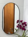 Ver imagem 1 de Espelho Decorativo Adnet Oval Orgânico 50x80 Cm + Pendurador:preto