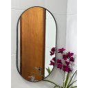 Ver imagem 1 de Espelho Decorativo Adnet Oval Orgânico 50x80 Cm + Pendurador:preto