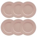Ver imagem 1 de Jogo 6 Pratos Rasos 27cm Bege Melamina Resistente Lyor Gerbera Mesa Posta Restaurante Buffet