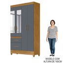 Ver imagem 5 de Guarda Roupa Solteiro com Espelho 4 Portas 2 Gavetas Dalí M07 Freijó/cinza - Mpozenato