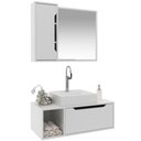 Ver imagem 4 de Kit Gabinete e Espelheira de Banheiro 80 Cm com Cuba Karina Branco