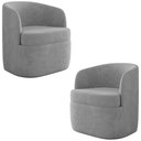 Ver imagem 1 de Kit 2 Poltronas Giratória Decorativa para Sala Dandara K04 Veludo Cinza - Mpozenato