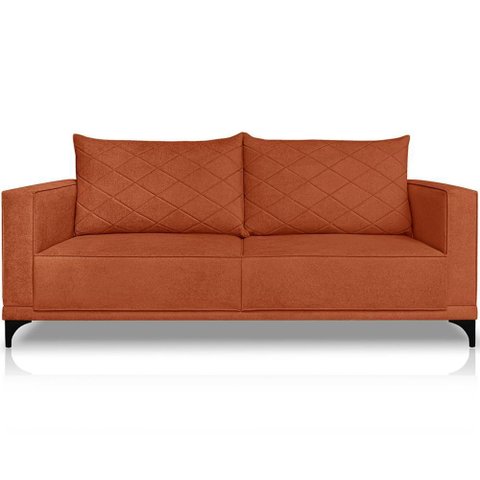 Sofa Nori 3 Lugares Pes de Ferro 220cm Linho Boucle 3303 Ezz 3303