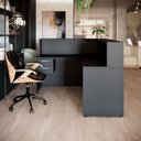 Ver imagem 3 de Balcão de Recepção em L com Gaveteiro Suspenso F5 2 Gavetas MDP Preto F5 Office