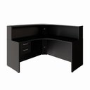 Ver imagem 6 de Balcão de Recepção em L com Gaveteiro Suspenso F5 2 Gavetas MDP Preto F5 Office