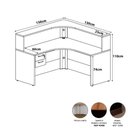 Ver imagem 4 de Balcão de Recepção em L com Gaveteiro Suspenso F5 2 Gavetas MDP Preto F5 Office