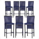 Ver imagem 1 de 7 Banquetas em Alumínio Roma Preta Corda Náutica Tecido 10