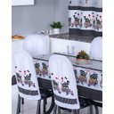 Ver imagem 2 de Kit 4 Capas Encosto de Cadeira de Ferro Tubular Cozinha e Jantar Malha Helanca com Elástico:Galinha 