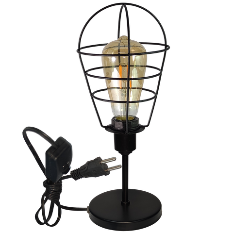 Luminária Mesa Abajur Mini Aramado Lampshape Preto P/décor