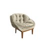 Poltrona Decorativa Marcela Veludo Bege - 3