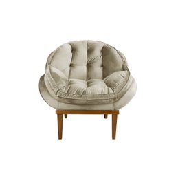 Poltrona Decorativa Marcela Veludo Bege - 2