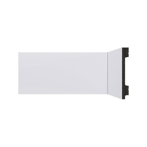 Rodape de Poliestireno 10cm Branco B105 Massa Escura Liso - Santa Luzia